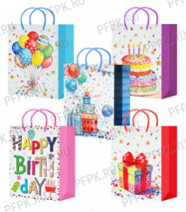 Сумочка бумажная 32х44х10 МЕГА (XL) XL26-531/532/533/534/535 (Праздник) [10/200]