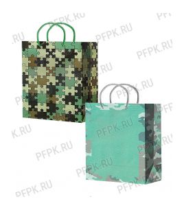 Сумочка бумажная 18х22х10 МЕГА (M) M25-251/252 (Камуфляж) [10/200]
