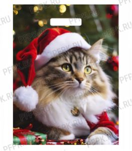 НГ ГЛЯНЕЦ проруб. 31х40+3 (60 мкм) ПВД, ТИКО Новогодний Мур [50/500]