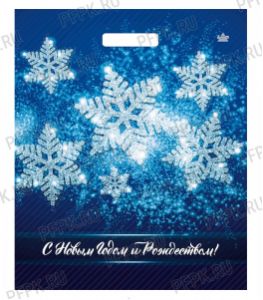 НГ ГЛЯНЕЦ проруб. 38х45+3 (60 мкм) ПВД, ТИКО Яркие снежинки [50/500]