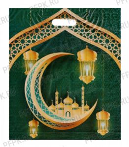 БРОНЗ, вырубная ручка, 38х45+3 (60мкм) ГЛЯНЕЦ, ТИКО Ураза-байрам [50/500]