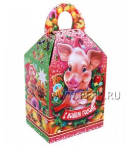 Коробка картон. 1000 гр Праздник Символ года [1/300]