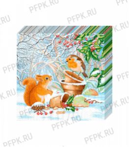 Салфетки НГ бум. BOUQUET ДОМАШНЯЯ КОЛЛЕКЦИЯ 33х33, 3-сл.,с рис. (20 листов) Новогодняя беседа [12/12]