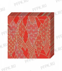 Салфетки НГ бум. DESNA HOME COLLECTION CLASSIC (20 листов) Золотые ели на красном [12/12]