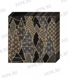 Салфетки НГ бум. DESNA HOME COLLECTION CLASSIC (20 листов) Золотые ели на черном [12/12]