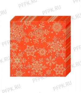 Салфетки НГ бум. DESNA HOME COLLECTION CLASSIC (20 листов) Золотые снежинки на красном [12/12]
