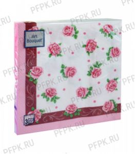 Салфетки бум. DESNA BOUQUET 33х33, 3-сл.,с рис. (20 листов) Розита [12/12]