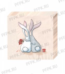 Салфетки бум. DESNA BOUQUET 33х33, 3-сл.,с рис. (20 листов) Влюбленные зайцы [12/12]