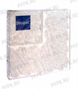 Салфетки бум. BOUQUET 33х33, 3-сл.,с рис. (20 листов) Серебряная скатерть [12/12]