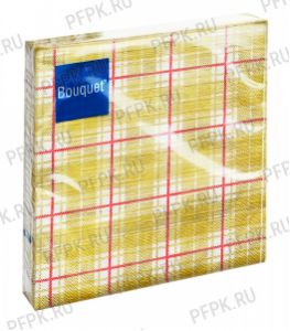 Салфетки бум. DESNA BOUQUET 33х33, 3-сл.,с рис. (20 листов) Клетка золотая [12/12]