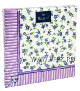 Салфетки бум. DESNA BOUQUET 33х33, 3-сл.,с рис. (20 листов) Фиалки [12/12]