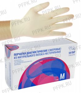 Перчатки латексные смотровые медицинские неопудренные (уп. 100 шт.) M (TOP GLOVE) TG2016-02 [1/10]