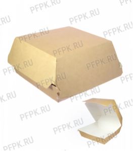 Коробка бум. для гамбургера 100х100мм h60мм крафт (М) ECO BURGER DoECO [50/300]