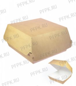 Коробка бум. для гамбургера 120х120мм h70мм крафт (L) ECO BURGER DoECO [50/150]