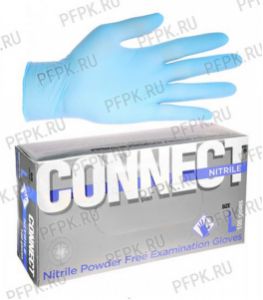 Перчатки нитриловые ЧЗ голубые медицинские одноразовые (уп. 200 шт/100 пар) ЧЗ L (CONNECT NITRILE) [1/10]