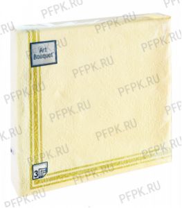 Салфетки бум. DESNA BOUQUET 33х33, 3-сл.,с рис. (16 листов) Барокко Золотая рамка шампань [12/12]