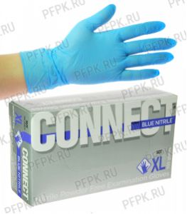 Перчатки нитриловые CONNECT (уп. 100шт./50пар) XL (BLUE NITRILE) [1/10]