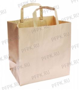 Пакет бум. с плос. руч. 260х140х290, крафт [10/350]