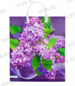 Пакет с пласт.руч. ФОТОПЕЧАТЬ 38х44 (90 мкм) Сиреневый цвет [5/100]
