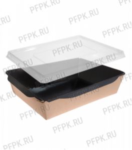 Емкость бум. V1000мл крафт/черная внутри (с крышкой) [50/150]