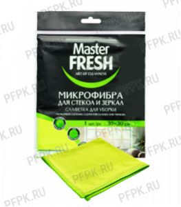 Салфетка из микрофибры для стекол и зеркал 30х30 Master FRESH, Зеленая (8409) [1/30]