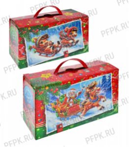 Коробка картон. 1300 гр Зима (комплект+ручка) [1/40]