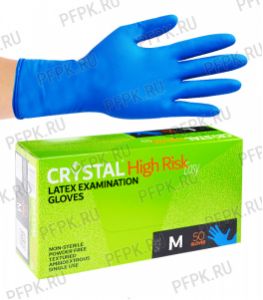 Перчатки латексные ЧЗ CRYSTAL HIGH RISK (Хай риск) Easy M [25/250]