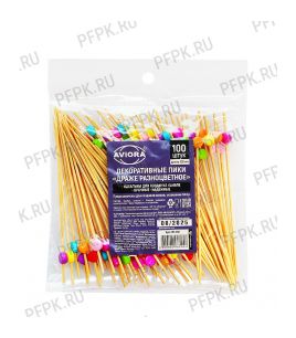 Пики для канапе ДРАЖЕ РАЗНОЦВЕТНЫЕ 12см (100 шт. в уп.) AVIORA (491-051) [1/50]