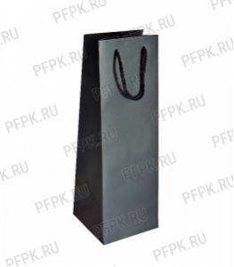 Сумочка бумажная под бутылку 120х360х120 МЕГА (SPB) SPB25 Black [10/200]
