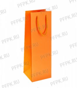 Сумочка бумажная под бутылку 120х360х120 МЕГА (SPB) SPB26 Orange [10/200]