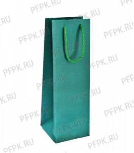 Сумочка бумажная под бутылку 120х360х120 МЕГА (SPB) SPB26 Green [10/200]