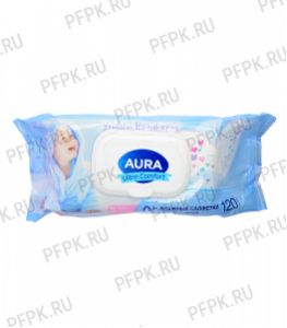 Салфетки влажн. ЧЗ AURA ULTRA COMFORT с клапаном (уп. 120 шт.) Для детей [1/12]
