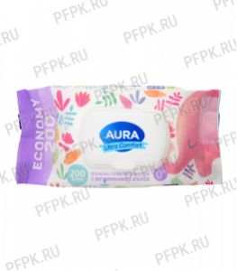 Салфетки влажн. ЧЗ AURA ULTRA COMFORT с клапаном (уп. 200 шт.) Для детей [1/12]