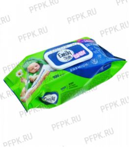 Салфетки влажн. ЧЗ EMILY STYLE PREMIUM с клапаном (уп. 100 шт.) Детские гипоаллергенные [1/12]