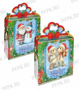 Коробка картон. 2000 гр Новогодний привет [1/50]