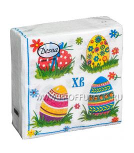 Салфетки бум. DESNA DESIGN 24х24, 1-сл.,с рис. (40 листов) Пасха.Пасхальные яйца [32/32]